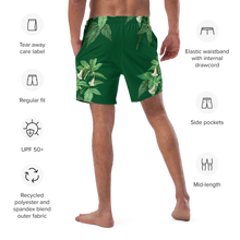 Load image into Gallery viewer, Men's Green Swim Trunks