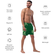 Load image into Gallery viewer, Men's Green Swim Trunks