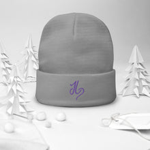 Load image into Gallery viewer, JLay Black Beanie - Purple Logo