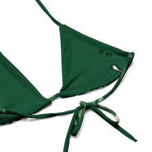 Load image into Gallery viewer, Green All-over print recycled string bikini
