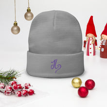 Load image into Gallery viewer, JLay Black Beanie - Purple Logo
