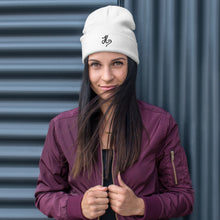 Load image into Gallery viewer, JLay Black Beanie - White Logo
