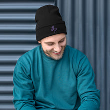 Load image into Gallery viewer, JLay Black Beanie - Purple Logo
